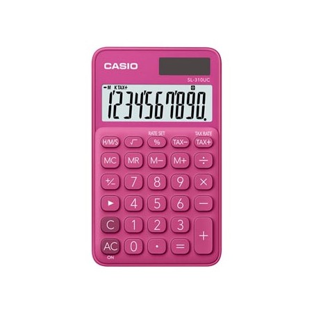 Casio Kalkulator SL 310 UC RD, ciemnoróżowy, 10 miejsc, podwójne zasilanie