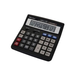 Kalkulator biurowy 160x152x32mm VECTOR KAV DK-209DM BLK czarny solarne+bateria LR44