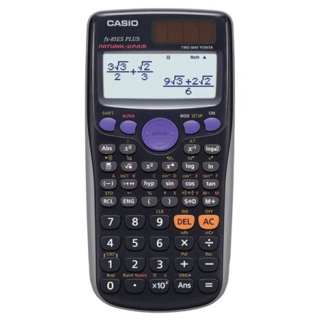 Kalkulator naukowy 165,5x77x11,1mm CASIO FX-85ESPLUS-2 BOX czarny solarne+bateria LR44