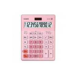 Kalkulator biurowy 209x155x34,7mm  CASIO GR-12C-PK różowy solarne+bateria LR44