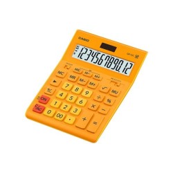 Kalkulator biurowy 209x155x34,7mm  CASIO GR-12C-RG pomarańczowy solarne+bateria LR44