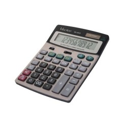 Kalkulator biurowy 180x135x40mm VECTOR KAV CD-2372 srebrny solarne+bateria LR44