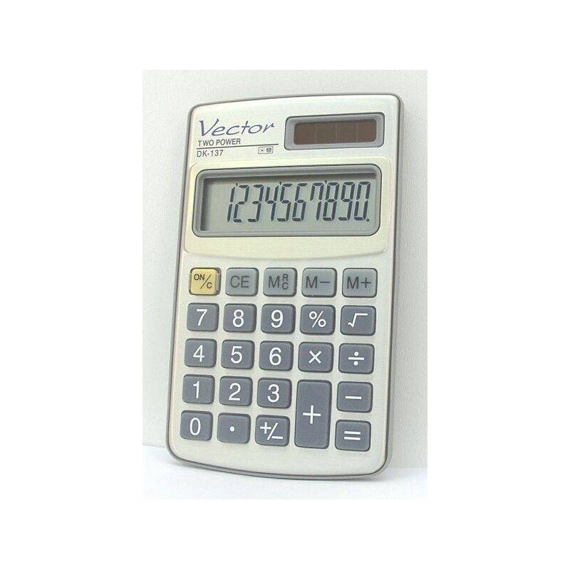 Kalkulator kieszonkowy 102x61x8mm VECTOR KAV DK-137 solarne+bateria LR54