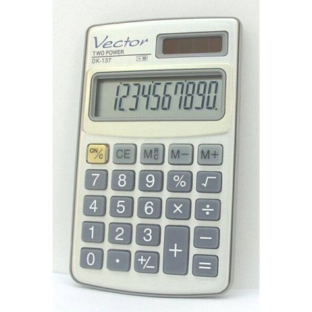 Kalkulator kieszonkowy 102x61x8mm VECTOR KAV DK-137 solarne+bateria LR54