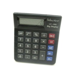 Kalkulator biurowy 121x103x25mm VECTOR KAV LC-280 czarny bateria LR54
