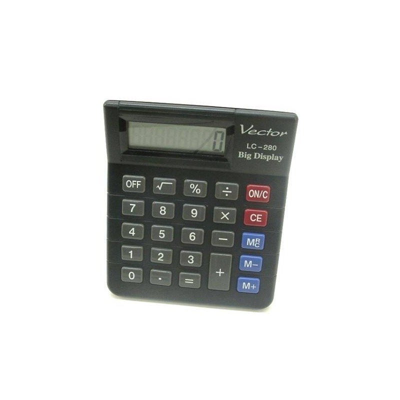 Kalkulator biurowy 121x103x25mm VECTOR KAV LC-280 czarny bateria LR54