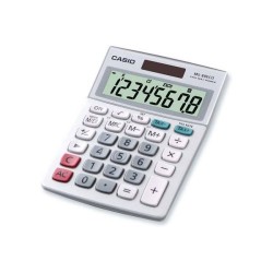 Kalkulator biurowy 145x103x30,7mm  CASIO MS-88ECO biały solarne+bateria CR2032