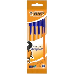 Długopis jednorazowy BIC ORANGE ORIGINAL FINE 8308521 niebieski 0.8mm pomarańczowa obudowa 4szt