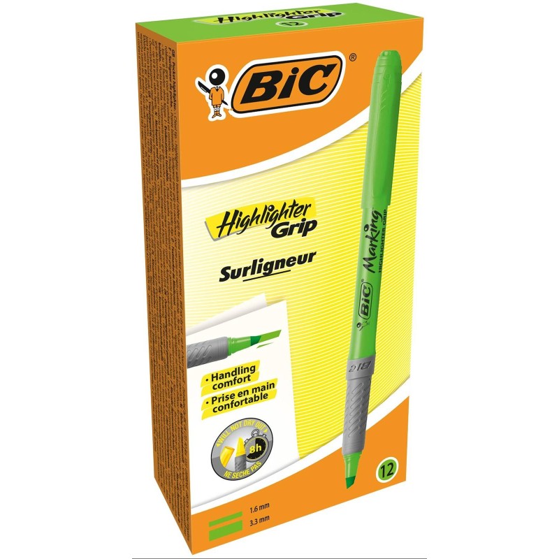 Zakreślacz BIC HIGHLIGHTER GRIP 811932 zielony 1.6-3.3mm