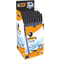 Długopis BIC CRISTAL SOFT 951433 czarny 1.2mm przezroczysta jasnoniebieska obudowa
