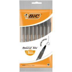 Długopis jednorazowy BIC ROUND STIC CLASSIC 928498 czarny 1.0mm niebieska obudowa 8szt