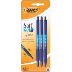 Długopis automatyczny BIC SOFT FEEL 893221 niebieski 0.8mm blister 3szt