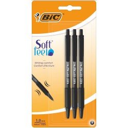 Długopis automatyczny BIC SOFT FEEL 837395 czarny 1.0mm blister 3szt