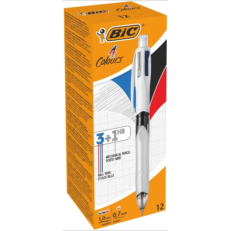 Długopis BIC 4 COLOURS 3+1 942104 trzykolorowy + ołówek 0.7mm 1.0mm