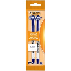 Długopis żelowy z gumowanym uchwytem BIC GEL-OCITY STIC 989707 niebieski 0.5mm transparentna obudowa 2szt