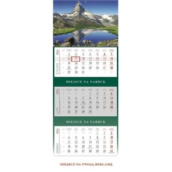 Kalendarz wiszący KS055BGR. góry trójdzielny
