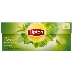 Herbata zielona klasyczna LIPTON Green Tea 25 torebek, zielona
