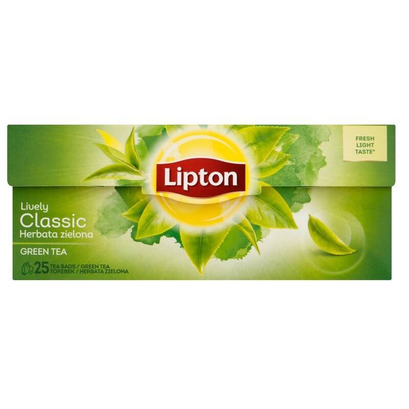 Herbata zielona klasyczna LIPTON Green Tea 25 torebek, zielona