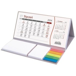 Kalendarz stojący 204x99 mm z notesem KB064B szary trzymiesięczny