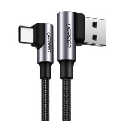 Kabel USB do USB-C, kątowy UGREEN US176, 3A, 1m (czarny)