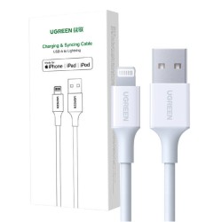 Kabel Lightning do USB UGREEN 2.4A US155, 0.5m (biały)