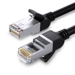 Kabel sieciowy UGREEN 	NW101 z metalowymi wtyczkami, Ethernet RJ45, Cat.6, UTP, 0.5m (czarny)