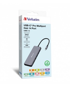 Verbatim CMH-14 USB Type-C 5000 Mbit/s Srebrny