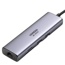 Adapter Hub UGREEN CM512, USB_C do 2x USB 3.0, HDMI, RJ45, SD/TF