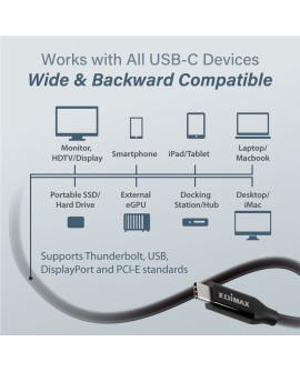 Edimax UC4-005TB USB4/Thunderbolt3 Cable 0.5 meter