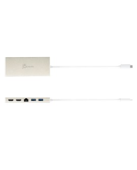 j5create JCD381 USB 3.2 Gen 1 (3.1 Gen 1) Type-C Beżowy, Biały