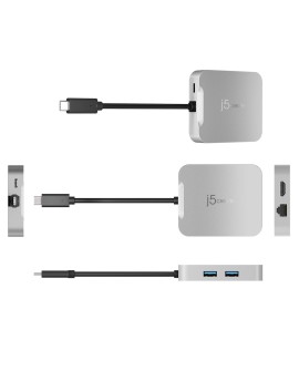 j5create JCD391 Przewodowa USB 3.2 Gen 1 (3.1 Gen 1) Type-C Srebrny