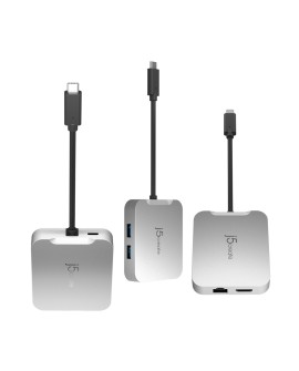 j5create JCD391 Przewodowa USB 3.2 Gen 1 (3.1 Gen 1) Type-C Srebrny