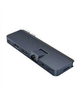 HYPER DUO PRO 7-in-2 USB-C Hub USB Type-C 104 Mbit/s Szary