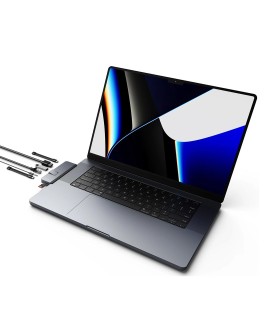 HYPER DUO PRO 7-in-2 USB-C Hub USB Type-C 104 Mbit/s Szary
