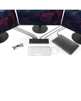 StarTech.com DK30CH2DPPDU stacja dokująca Przewodowa USB 3.2 Gen 1 (3.1 Gen 1) Type-C Czarny, Srebrny
