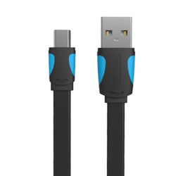 Płaski kabel USB2.0 A do Mini 5 pinowy Vention VAS-A14-B100 1m Czarny