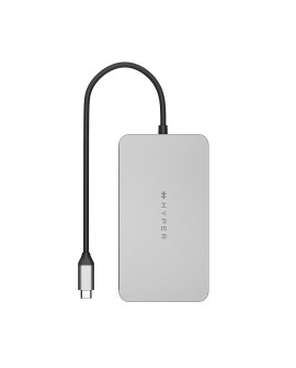 HYPER Dual 4K HDMI 10-in-1 USB-C Hub For M1/M2 MacBooks USB Type-C 104 Mbit/s Srebrny