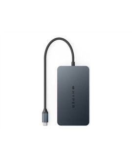 HYPER Dual 4K HDMI 10-in-1 USB-C Hub For M1/M2 MacBooks USB Type-C 104 Mbit/s Srebrny