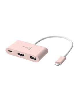 j5create JCA379ER-N huby i koncentratory USB Type-C 5000 Mbit/s Różowy