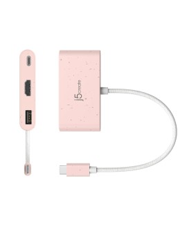 j5create JCA379ER-N huby i koncentratory USB Type-C 5000 Mbit/s Różowy
