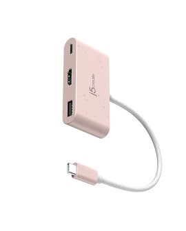 j5create JCA379ER-N huby i koncentratory USB Type-C 5000 Mbit/s Różowy