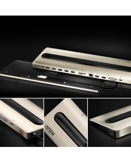 ATEN UH3237-AT stacja dokująca Przewodowa USB 3.2 Gen 1 (3.1 Gen 1) Type-C Czarny, Szary