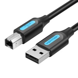 Kabel USB 2.0 A męski do USB-B męski z rdzeniem ferrytowym Vention COQBL 10m czarny PVC