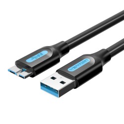 Kabel USB 3.0 A męski do Micro-B męski Vention COPBC 0,25m czarny PVC