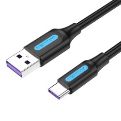Kabel USB 2.0 A do USB-C 5A Vention CORBC 0,25m czarny PVC