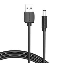 Kabel zasilający USB do DC 5,5mm 0,5m Vention CEYBD czarny