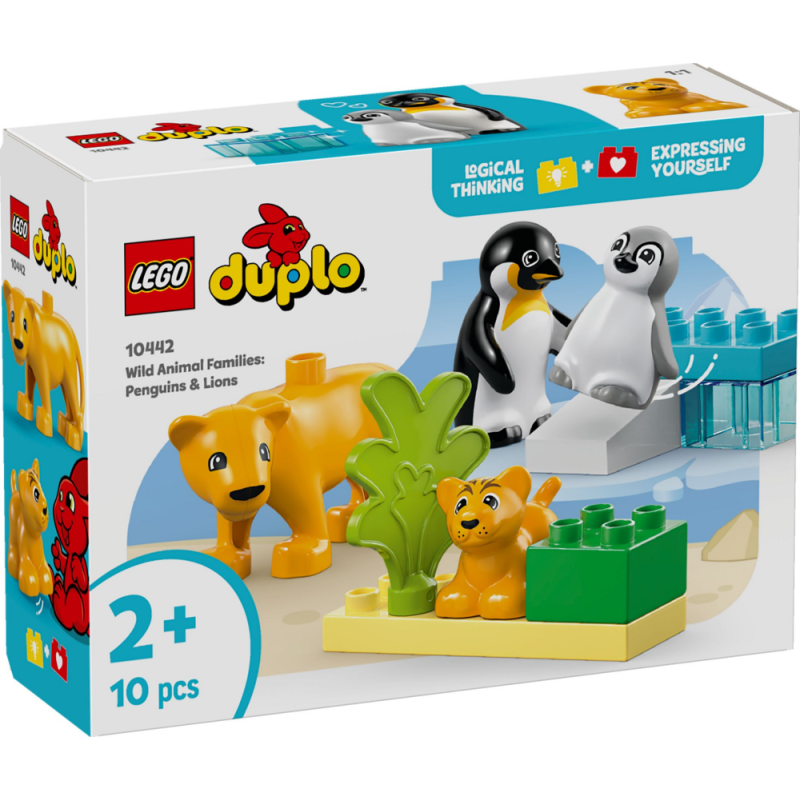 LEGO 10442 DUPLO - Rodziny dzikich zwierząt: pingwiny i lwy