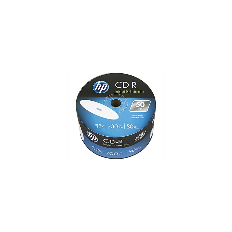 HP CD-R, CRE00070WIP-3, 69301, Printable, 50-pack, 700MB, 52x, 80min., 12cm, bulk, do archiwizacji danych