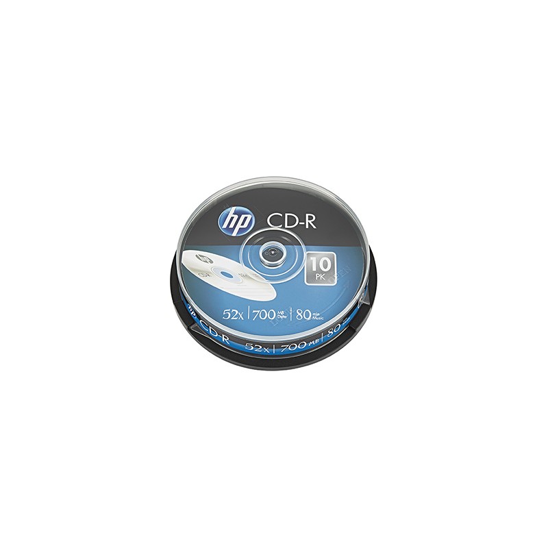HP CD-R, CRE00019-3, 69308, 10-pack, 700MB, 52x, 80min., 12cm, bez możliwości nadruku, cake box, do archiwizacji danych