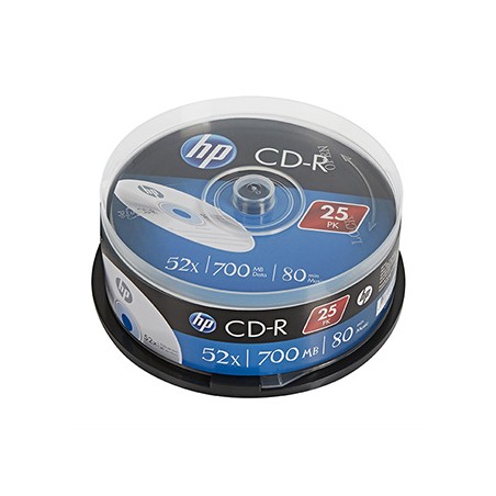 HP CD-R, CRE00015-3, 69311, 25-pack, 700MB, 52x, 80min., 12cm, bez możliwości nadruku, cake box, do archiwizacji danych